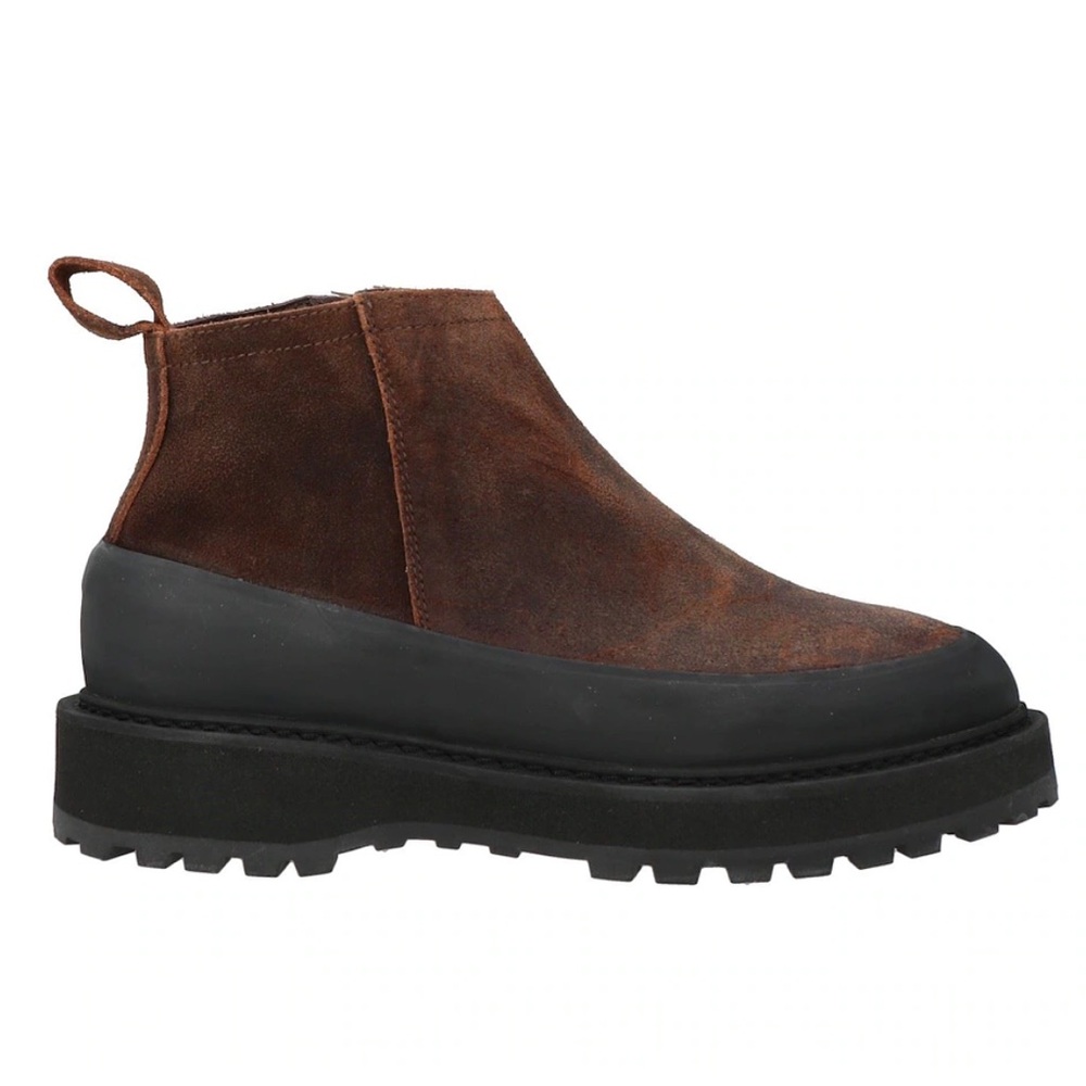 DIEMME Brown Suede Ankle Boots with Black Soles